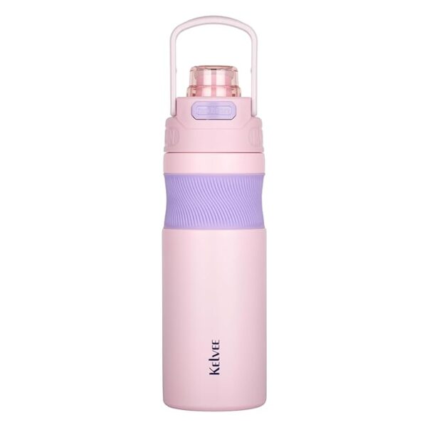 KELVEE FreeSip Water Bottle with Leak Proof Lid & Straw Vacuum Insulated Stainless Steel, 24 Hours Hot and Cold for Sports, Office, School, Travel Bottle