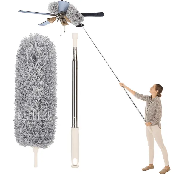 Microfiber Feather Duster Bendable & Extendable Fan Cleaning Duster