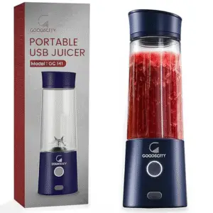 Goodscity Blender For Smoothie And Juices | Portable Hand Blender For Kitchen | Usb Rechargeable Fruit Juicer | 6 Sharp Ss Blade | 400 Ml Food Grade Jar