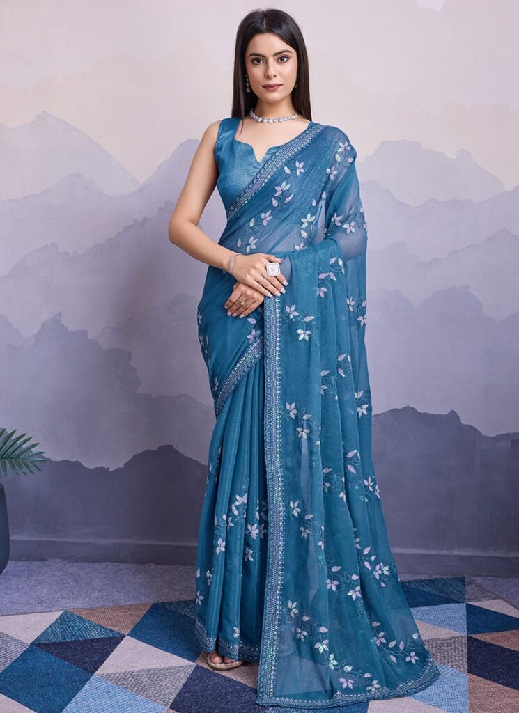 Perfect saree for every occasion – festive chiffon saree in vibrant colors